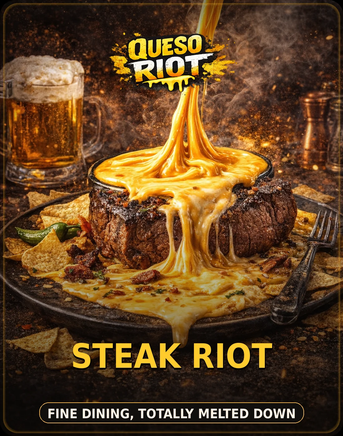 Steak with queso